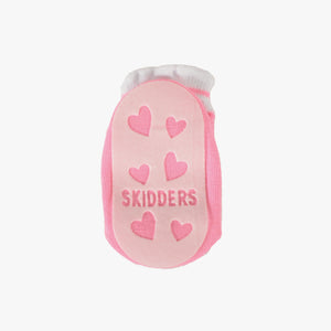 Skidders Baby Girls Grip Socks “Sneaker Laces” Pink