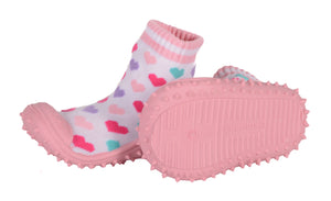 Skidders Baby Girls Colorful Hearts Grip Shoes