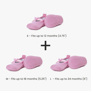 Skidders Baby Girls Mary Jane Shoes “Solid Pink Ballerina”
